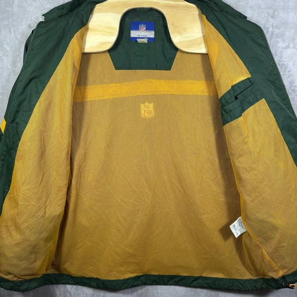 VINTAGE Reebok Green Bay Packers Jacket Mens XL Green NFL Full Zip Windbreaker - Picture 3 of 12